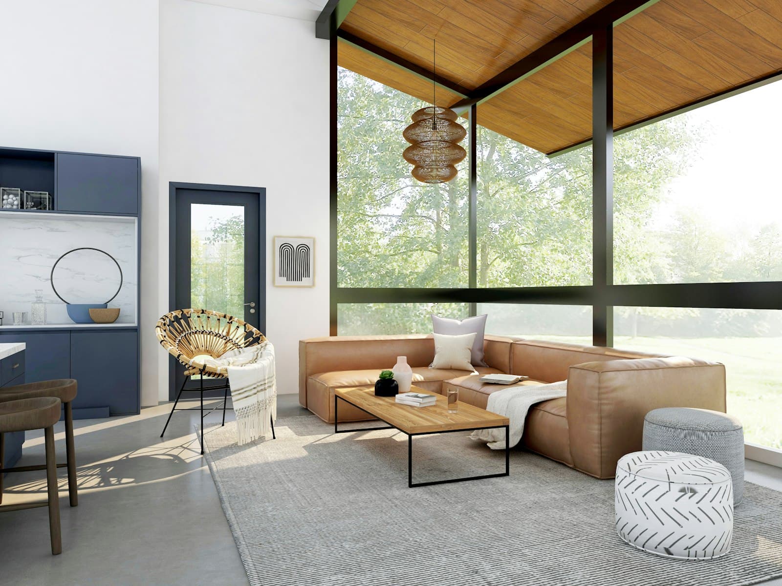 Spacious Upper West Side living room with city views